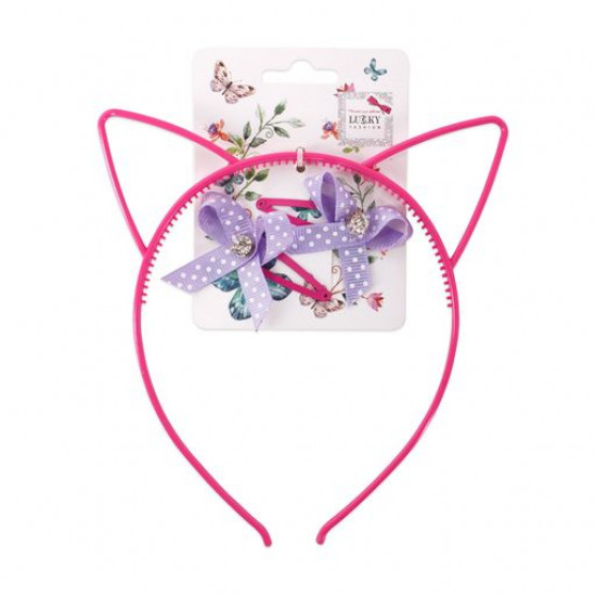 Lukky headband with ears, with 2 hairpins in a set, 1 piece (T18561) Lukky headband with ears, with 2 hairpins in a set, 1 piece (T18561)
