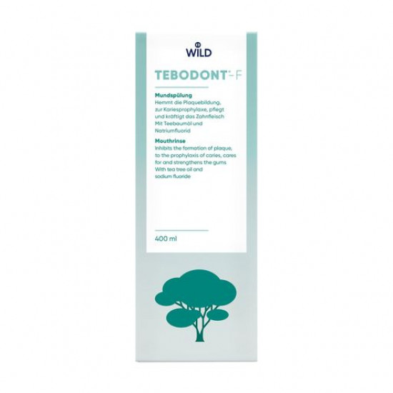Ополіскувач для ротової порожнини Dr. Wild Tebodont-F з маслом чайного дерева, з фторидом, 400 мл Ополіскувач для ротової порожнини Dr. Wild Tebodont-F з маслом чайного дерева, з фторидом, 400 мл