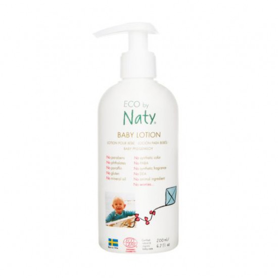 Organic children's Naty Eco Baby Lotion body lotion with an organic aloe belief, 200 ml Organic children's Naty Eco Baby Lotion body lotion with an organic aloe belief, 200 ml