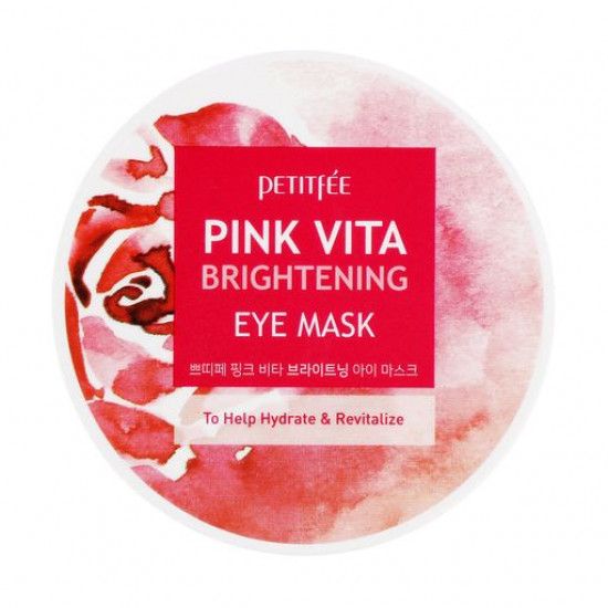 Освітлювальні патчі для шкіри навколо очей Petitfee & Koelf Pink Vita Brightening Eye Mask з есенцією дамаської троянди, 60 шт Освітлювальні патчі для шкіри навколо очей Petitfee & Koelf Pink Vita Brightening Eye Mask з есенцією дамаської троянди, 60 шт