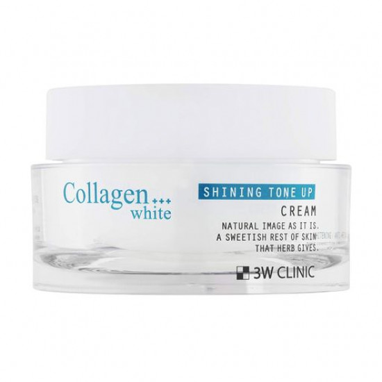 The clarifying cream for person 3W Clinic Collagen White Shining Tone Up Cream of Collagenic, 50 ml The clarifying cream for person 3W Clinic Collagen White Shining Tone Up Cream of Collagenic, 50 ml