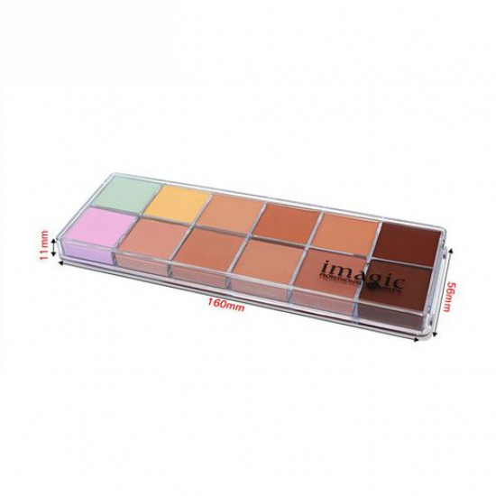 Палетка для макіяжу обличчя Imagic 12 Colors Foundation Cream, FA-112, 42 г Палетка для макіяжу обличчя Imagic 12 Colors Foundation Cream, FA-112, 42 г