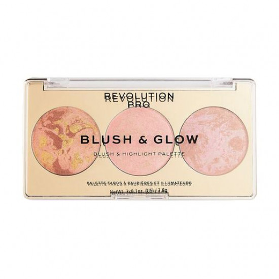 Палетка для макіяжу обличчя Revolution Pro Blush & Glow Palette Peach Glow, 2.8 г Палетка для макіяжу обличчя Revolution Pro Blush & Glow Palette Peach Glow, 2.8 г
