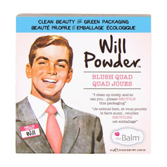 Палетка рум'ян для обличчя theBalm Will Powder Blush Quad, 10 г Палетка рум'ян для обличчя theBalm Will Powder Blush Quad, 10 г