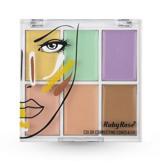 Palette of concealers and proofreaders for the person Ruby Rose Color Correcting Concealer HB-8089, 11.4 g Palette of concealers and proofreaders for the person Ruby Rose Color Correcting Concealer HB-8089, 11.4 g