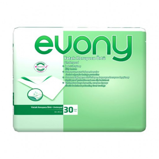 Diapers hygienic Evony, 60*90 cm, 30 pieces Diapers hygienic Evony, 60*90 cm, 30 pieces