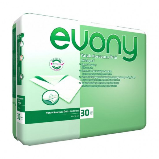 Diapers hygienic Evony, 60*90 cm, 30 pieces Diapers hygienic Evony, 60*90 cm, 30 pieces