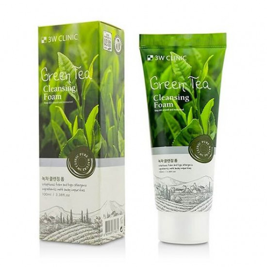 Пінка для вмивання 3W Clinic Green Tea Foam Cleansing з екстрактом зеленого чаю, 100 мл Пінка для вмивання 3W Clinic Green Tea Foam Cleansing з екстрактом зеленого чаю, 100 мл