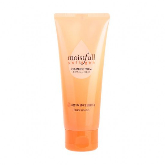 Пінка для вмивання Etude House Moistfull Collagen Cleansing Foam Зволожуюча, з морським колагеном, 150 мл Пінка для вмивання Etude House Moistfull Collagen Cleansing Foam Зволожуюча, з морським колагеном, 150 мл