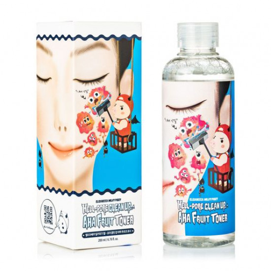 Пілінг-тонер для обличчя Elizavecca Milky Piggy Hell-Pore Clean Up AHA Fruit Toner з фруктовими кислотами, 200 мл Пілінг-тонер для обличчя Elizavecca Milky Piggy Hell-Pore Clean Up AHA Fruit Toner з фруктовими кислотами, 200 мл