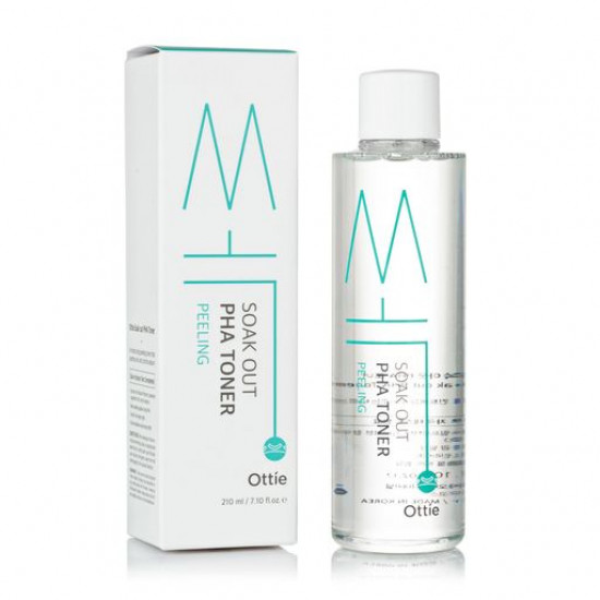 Пілінг-тонер для обличчя Ottie Soak Out PHA Toner Peeling, 210 мл Пілінг-тонер для обличчя Ottie Soak Out PHA Toner Peeling, 210 мл