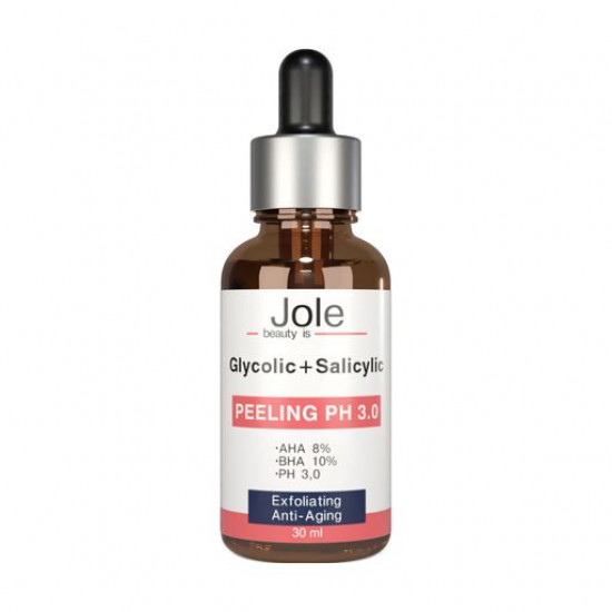 Пилинг для лица Jole Glycolic+Salicilic pH3 Peeling с гликолевой и салициловой кислотами, 30 мл
Пилинг для лица Jole Glycolic+Salicilic pH3 Peeling с гликолевой и салициловой кислотами, 30 мл