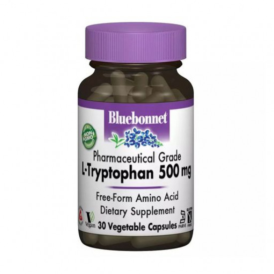 Харчова добавка амінокислота в капсулах Bluebonnet Nutrition L-Tryptophan L-Триптофан 500 мг, 30 шт Харчова добавка амінокислота в капсулах Bluebonnet Nutrition L-Tryptophan L-Триптофан 500 мг, 30 шт