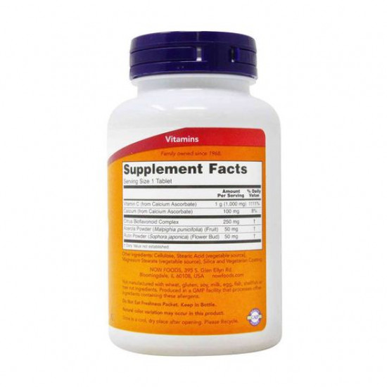 Nutritional supplement complex of vitamins B tablets Now Foods S-1000 of 250 mg + bioflavonoids, 90 pieces Nutritional supplement complex of vitamins B tablets Now Foods S-1000 of 250 mg + bioflavonoids, 90 pieces