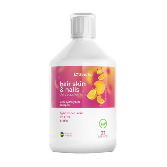 Пищевая добавка в жидкости Sporter Hair Skin & Nails Волосы, кожа и ногти, Апельсин, 500 мл
Пищевая добавка в жидкости Sporter Hair Skin & Nails Волосы, кожа и ногти, Апельсин, 500 мл