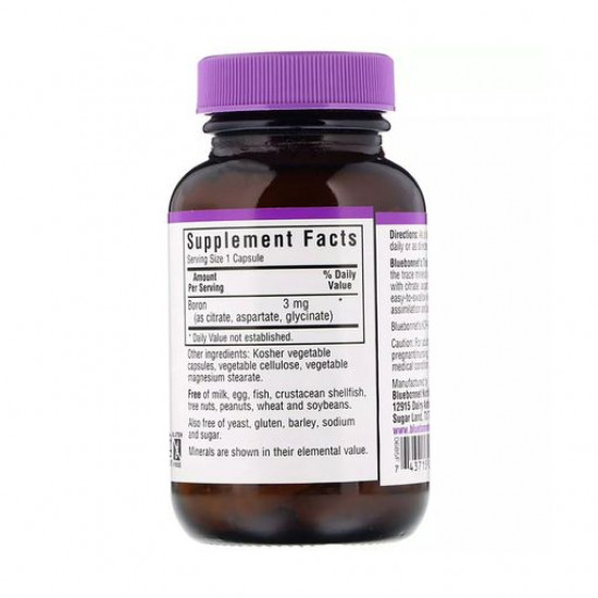 Пищевая добавка в капсулах Bluebonnet Nutrition Triple Boron Тройной бор, 3 мг, 90 шт
Пищевая добавка в капсулах Bluebonnet Nutrition Triple Boron Тройной бор, 3 мг, 90 шт