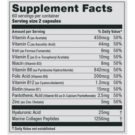 Пищевая добавка в капсулах Ultimate Nutrition Hair, Skin & Nails Волосы, кожа и ногти, 120 шт
Пищевая добавка в капсулах Ultimate Nutrition Hair, Skin & Nails Волосы, кожа и ногти, 120 шт
