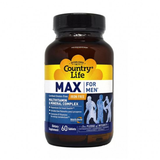 Nutritional supplement a vitamin and mineral complex in the tablets Country Life Max For Women of Dl of men without iron, 60 pieces Nutritional supplement a vitamin and mineral complex in the tablets Country Life Max For Women of Dl of men without iron, 60 pieces