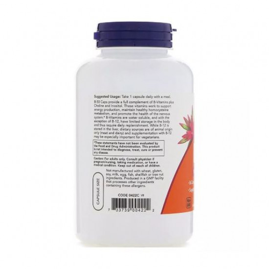 Nutritional supplement a vitamin complex in the Now Foods B-50 capsules, 250 pieces Nutritional supplement a vitamin complex in the Now Foods B-50 capsules, 250 pieces