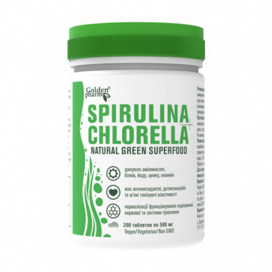 Nutritional supplement a vitamin complex in the tablets Golden Farm of Spirulin + the Chlorella, 200 pieces Nutritional supplement a vitamin complex in the tablets Golden Farm of Spirulin + the Chlorella, 200 pieces