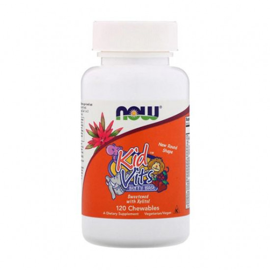Харчова добавка вітаміни жувальні для дітей Now Foods Kid Vits Berry Blast ягідні, 120 шт Харчова добавка вітаміни жувальні для дітей Now Foods Kid Vits Berry Blast ягідні, 120 шт