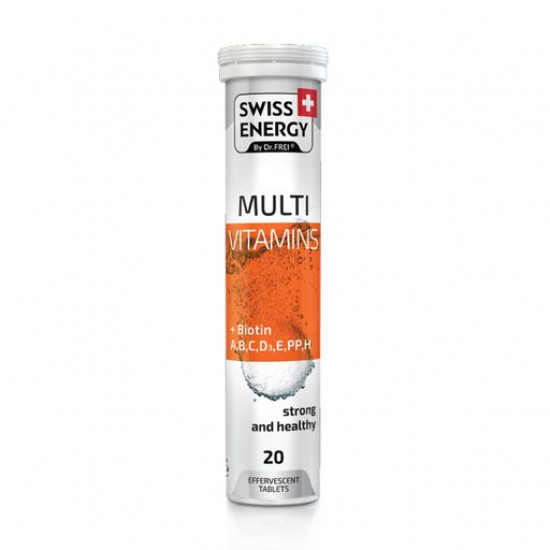 Nutritional supplement vitamins sparkling Swiss Energy Multivitamin Biotin + A, B, C, D3, E, PP, H, 20 pieces Nutritional supplement vitamins sparkling Swiss Energy Multivitamin Biotin + A, B, C, D3, E, PP, H, 20 pieces