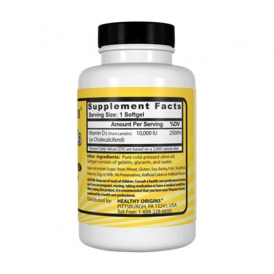 Пищевая добавка витамины в капсулах Healthy Origins Vitamin D3 Витамин D3 10000 МЕ, 30 шт
Пищевая добавка витамины в капсулах Healthy Origins Vitamin D3 Витамин D3 10000 МЕ, 30 шт