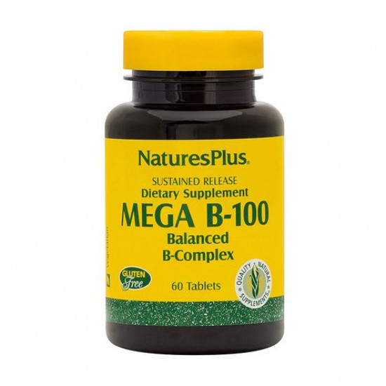 Nutritional supplement vitamins B the tablets NaturesPlus Mega B-100 V-complex with the slowed-down release, 60 pieces Nutritional supplement vitamins B the tablets NaturesPlus Mega B-100 V-complex with the slowed-down release, 60 pieces