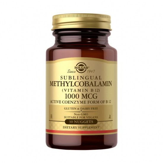 Nutritional supplement vitamins B tablets Solgar Sublingual Methylcobalamin (Vitamin B12) Metilkobalamin (B12 Vitamin) of 1000 mkg, 30 pieces Nutritional supplement vitamins B tablets Solgar Sublingual Methylcobalamin (Vitamin B12) Metilkobalamin (B12 Vitamin) of 1000 mkg, 30 pieces