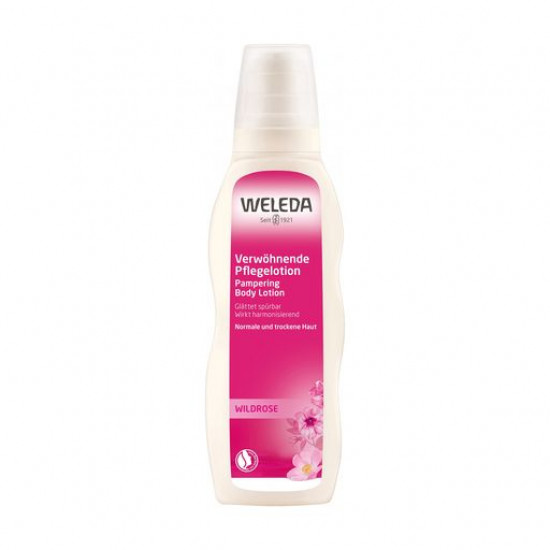 Pink nutritious Weleda Wild Rose Pampering Body Lotion body lotion, 200 ml Pink nutritious Weleda Wild Rose Pampering Body Lotion body lotion, 200 ml