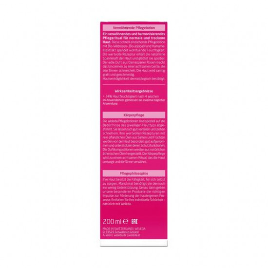 Pink nutritious Weleda Wild Rose Pampering Body Lotion body lotion, 200 ml Pink nutritious Weleda Wild Rose Pampering Body Lotion body lotion, 200 ml