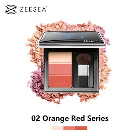 Румяна для обличчя Zeesea 3 Color Concealer Blusher, 02 Orange Series, 5 г Румяна для обличчя Zeesea 3 Color Concealer Blusher, 02 Orange Series, 5 г