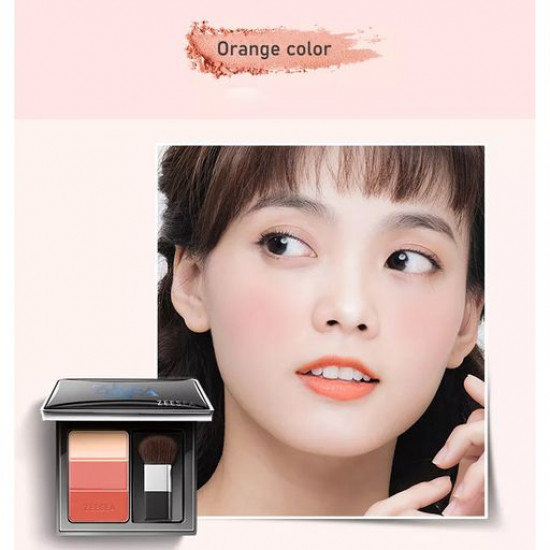 Румяна для обличчя Zeesea 3 Color Concealer Blusher, 02 Orange Series, 5 г Румяна для обличчя Zeesea 3 Color Concealer Blusher, 02 Orange Series, 5 г