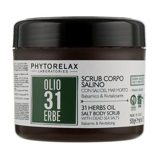 Body scrub of Phytorelax Laboratories 31 Herbs Oil Salt Body Scrub, 500 g Body scrub of Phytorelax Laboratories 31 Herbs Oil Salt Body Scrub, 500 g