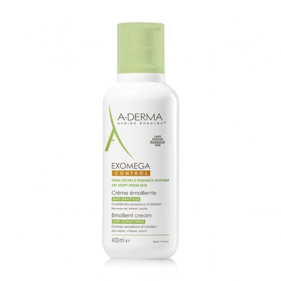 Пом'якшуючий крем-емолент для обличчя та тіла A-Derma Exomega Control, 400 мл Пом'якшуючий крем-емолент для обличчя та тіла A-Derma Exomega Control, 400 мл
