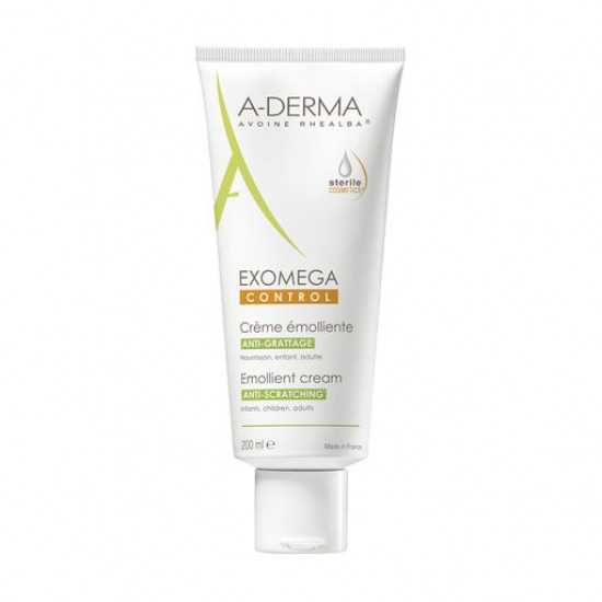 Пом'якшуючий крем для тіла A-Derma Exomega Control Emollient Cream Anti-Scratching проти подряпин, 200 мл Пом'якшуючий крем для тіла A-Derma Exomega Control Emollient Cream Anti-Scratching проти подряпин, 200 мл
