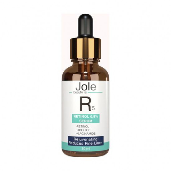 Serum for the person Jole Retinol 5 Serum with Retinolum of 0.5%, niatsinamidy and tsentelly, 30 ml Serum for the person Jole Retinol 5 Serum with Retinolum of 0.5%, niatsinamidy and tsentelly, 30 ml