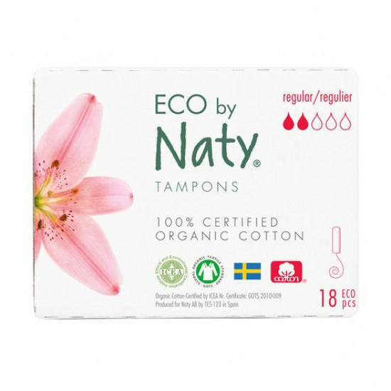 Tampons of ECO by Naty Regular, 18 pieces Tampons of ECO by Naty Regular, 18 pieces