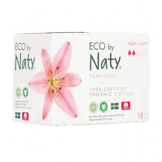 Tampons of ECO by Naty Regular, 18 pieces Tampons of ECO by Naty Regular, 18 pieces