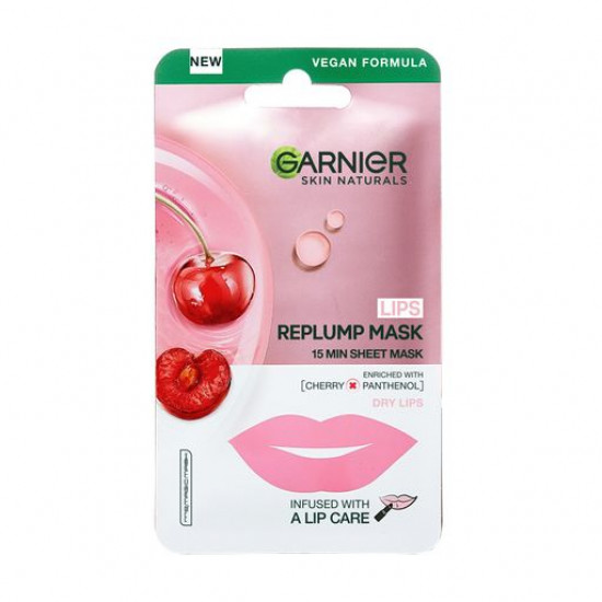 Тканинна маска для губ Garnier Skin Naturals Replump Mask Зволоження та відновлення, 5 г Тканинна маска для губ Garnier Skin Naturals Replump Mask Зволоження та відновлення, 5 г