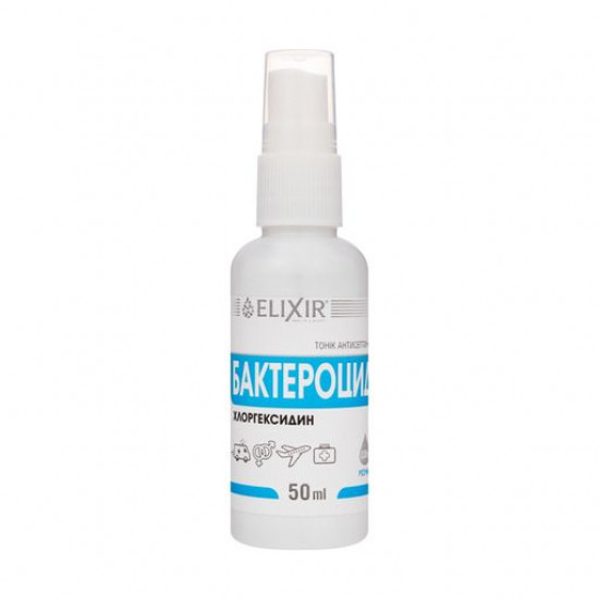 Tonic antiseptic Elixir Bakterotsid Chlorhexidin, 50 ml Tonic antiseptic Elixir Bakterotsid Chlorhexidin, 50 ml