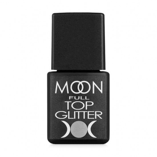 Top for the Moon Full Top Glitter gel polish with seryabryany glitter, 03 Silver, 8 ml Top for the Moon Full Top Glitter gel polish with seryabryany glitter, 03 Silver, 8 ml