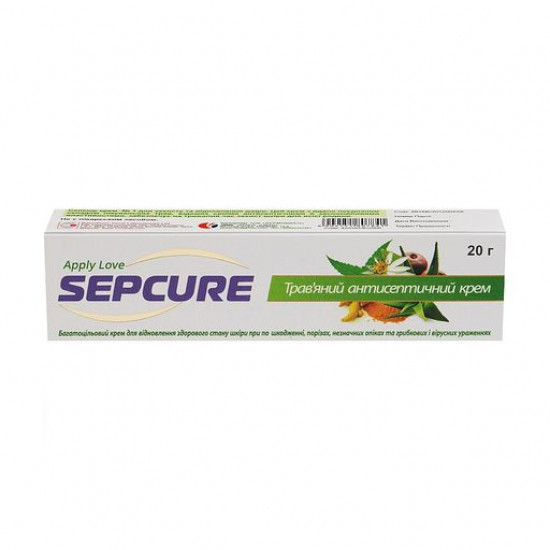 Трав'яний антисептичний крем Coral Laboratories Sepcure, 20 г Трав'яний антисептичний крем Coral Laboratories Sepcure, 20 г