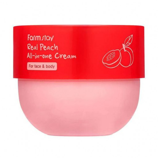 Універсальний крем для обличчя та тіла FarmStay Real Peach All-In-One Cream з екстрактом персика, 300 мл Універсальний крем для обличчя та тіла FarmStay Real Peach All-In-One Cream з екстрактом персика, 300 мл