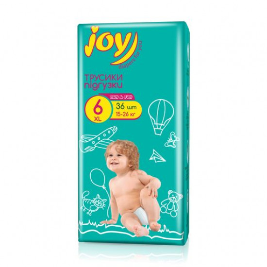 Уцінка! Підгузки-трусики Joy Run & Fun розмір 6 (15-26 кг), 36 шт Уцінка! Підгузки-трусики Joy Run & Fun розмір 6 (15-26 кг), 36 шт