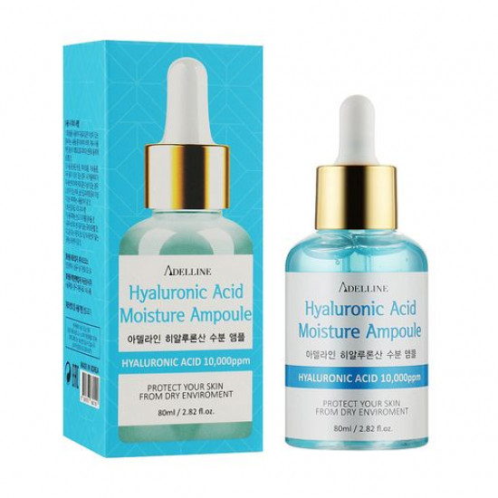 The moisturizing ampoule serum for the person Adelline Hyaluronic Acid Moisture Ampoule with hyaluronic acid, 80 ml The moisturizing ampoule serum for the person Adelline Hyaluronic Acid Moisture Ampoule with hyaluronic acid, 80 ml