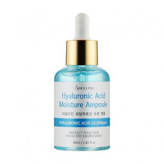 The moisturizing ampoule serum for the person Adelline Hyaluronic Acid Moisture Ampoule with hyaluronic acid, 80 ml The moisturizing ampoule serum for the person Adelline Hyaluronic Acid Moisture Ampoule with hyaluronic acid, 80 ml