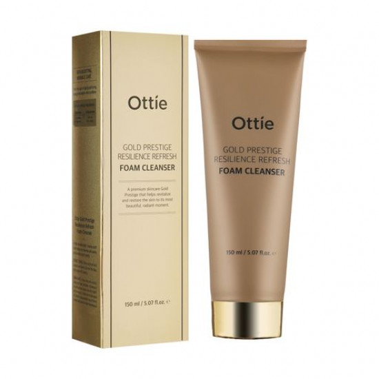 Зволожуюча очищаюча пінка для пружності шкіри обличчя Ottie Gold Resilience Refresh Foam Cleanser, 150 мл Зволожуюча очищаюча пінка для пружності шкіри обличчя Ottie Gold Resilience Refresh Foam Cleanser, 150 мл