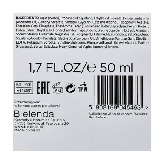 Зволожуючий крем для обличчя Bielenda Royal Bee Elixir 40+ Anti-Wrinkle Moisturizing Cream проти зморшок, 50 мл Зволожуючий крем для обличчя Bielenda Royal Bee Elixir 40+ Anti-Wrinkle Moisturizing Cream проти зморшок, 50 мл