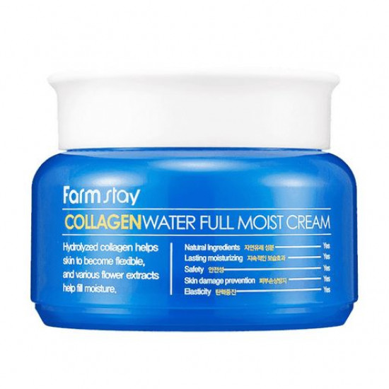 Зволожуючий крем для обличчя FarmStay Collagen Water Full Moist Cream з гідролізованим колагеном, 100 г Зволожуючий крем для обличчя FarmStay Collagen Water Full Moist Cream з гідролізованим колагеном, 100 г